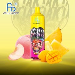 RandM Tornado Belgium | Fumot RandM Tornado 9000 pro vape-apparaat met batterij en ejuice-display versie 1 perzik-ananas-mango FV0D6193
