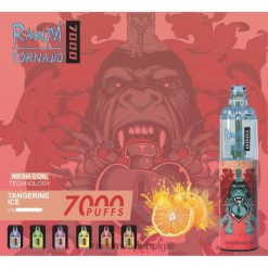 RandM Tornado Vape Smaken | RandM Tornado 7000 vape-apparaat met luchtstroomregeling 1 st mandarijn ijs FV0D6166