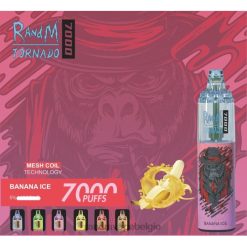 RandM Vape Antwerpen | RandM Tornado 7000 vape-apparaat met luchtstroomregeling 1 st bananen ijs FV0D6172