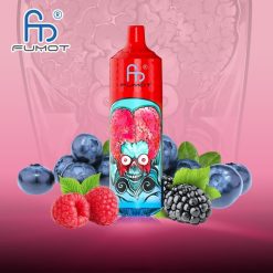 RandM Vape België | Fumot RandM Tornado 9000 pro vape-apparaat met batterij en ejuice-display versie 1 bosbes zure framboos FV0D6191