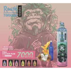 RandM Vape Prijs | RandM Tornado 7000 vape-apparaat met luchtstroomregeling 1 st Pina Colada-rum FV0D6175