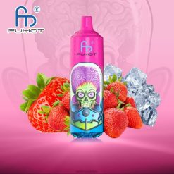 RandM Vapes Bestellen | Fumot RandM Tornado 9000 pro vape-apparaat met batterij en ejuice-display versie 1 aardbeien ijs FV0D6198