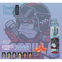 RandM Vapes Bestellen | RandM Tornado 7000 vape-apparaat met luchtstroomregeling 1 st aardbei watermeloen FV0D6178