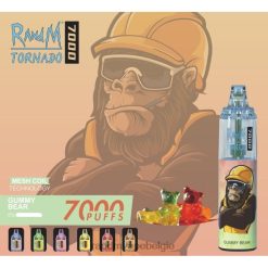 RandM Vapes Bestellen | RandM Tornado 7000 vape-apparaat met luchtstroomregeling 1 st gummybeer FV0D6168